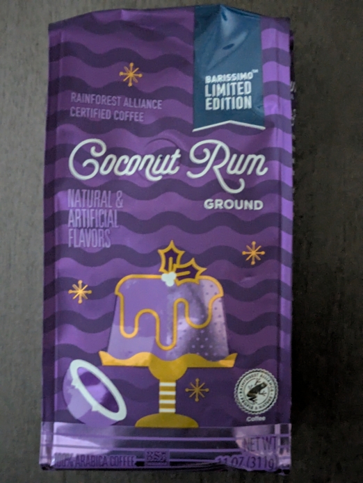 Barissimo Light Roast Seasomal  Flavored Ground Coffee 11oz (Rum Coconut)