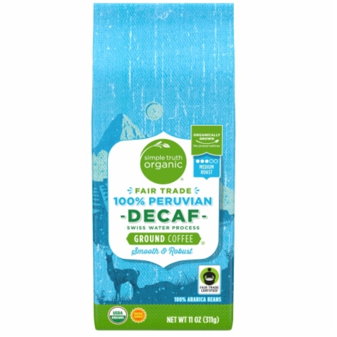 Simple Truth Organic 100% Peruvian DECAF Ground Coffee 11oz (Medium Roast)