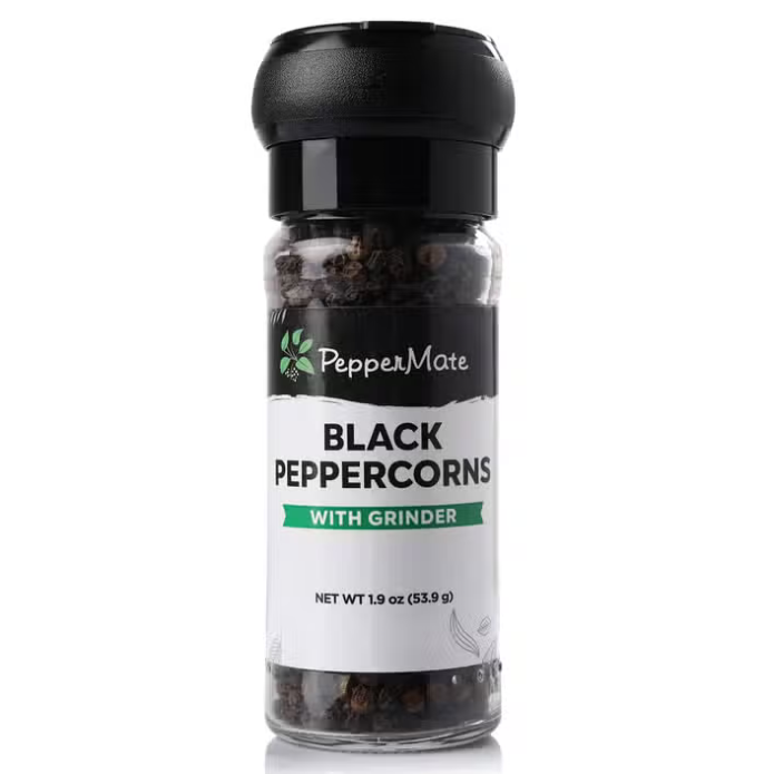 Disposable Black Peppercorn Grinder Peppermate 1.9oz