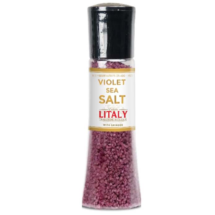 Litaly Violet Sea Salt with Built-in Grinder 11.29oz