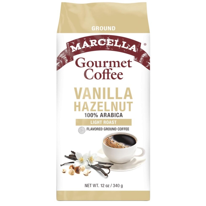 Marcella Vanilla Hazelnut Gourmet Ground Coffee 12oz (Light Roast)