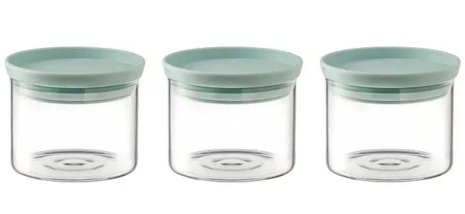 Glass Storage Canisters 400ml (3pc)