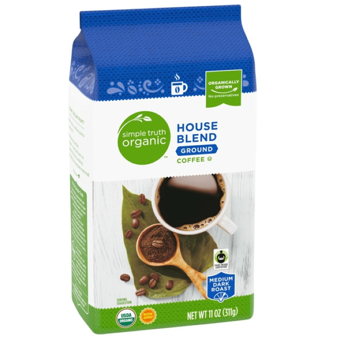 Simple Truth Organic HOUSE BLEND Ground Coffee 11oz (Medium Dark Roast)