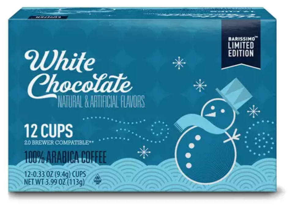 Barissimo White Chocolate Flavored Coffeepods Kcups 12ct (Light Roast)