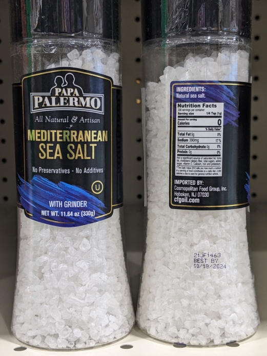 PAPA Palermo Mediterranean Sea Salt With Built-in Grinder